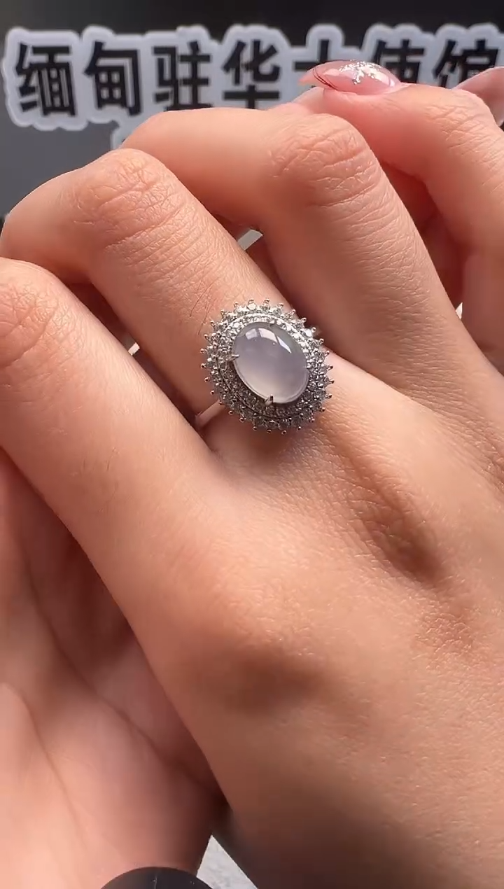 银S925镶嵌戒指翡翠缅甸珠宝严选