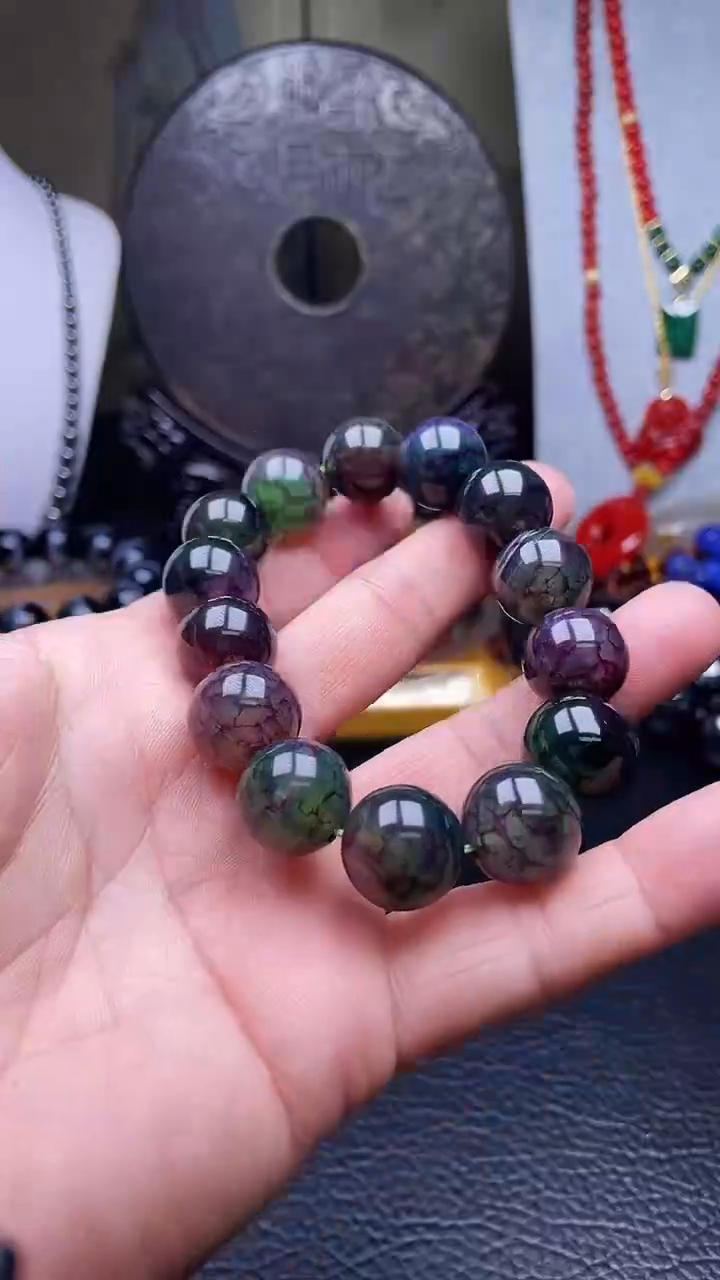 未镶嵌手串玛瑙/玉髓天然珠宝冰清紫龙鳞【多样性拍一发一】