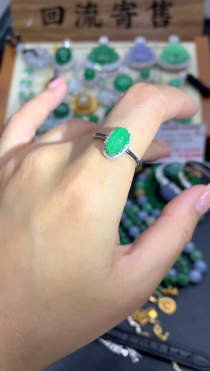 【闪购商品】翡翠戒指18K金镶嵌314-中国好珍宝