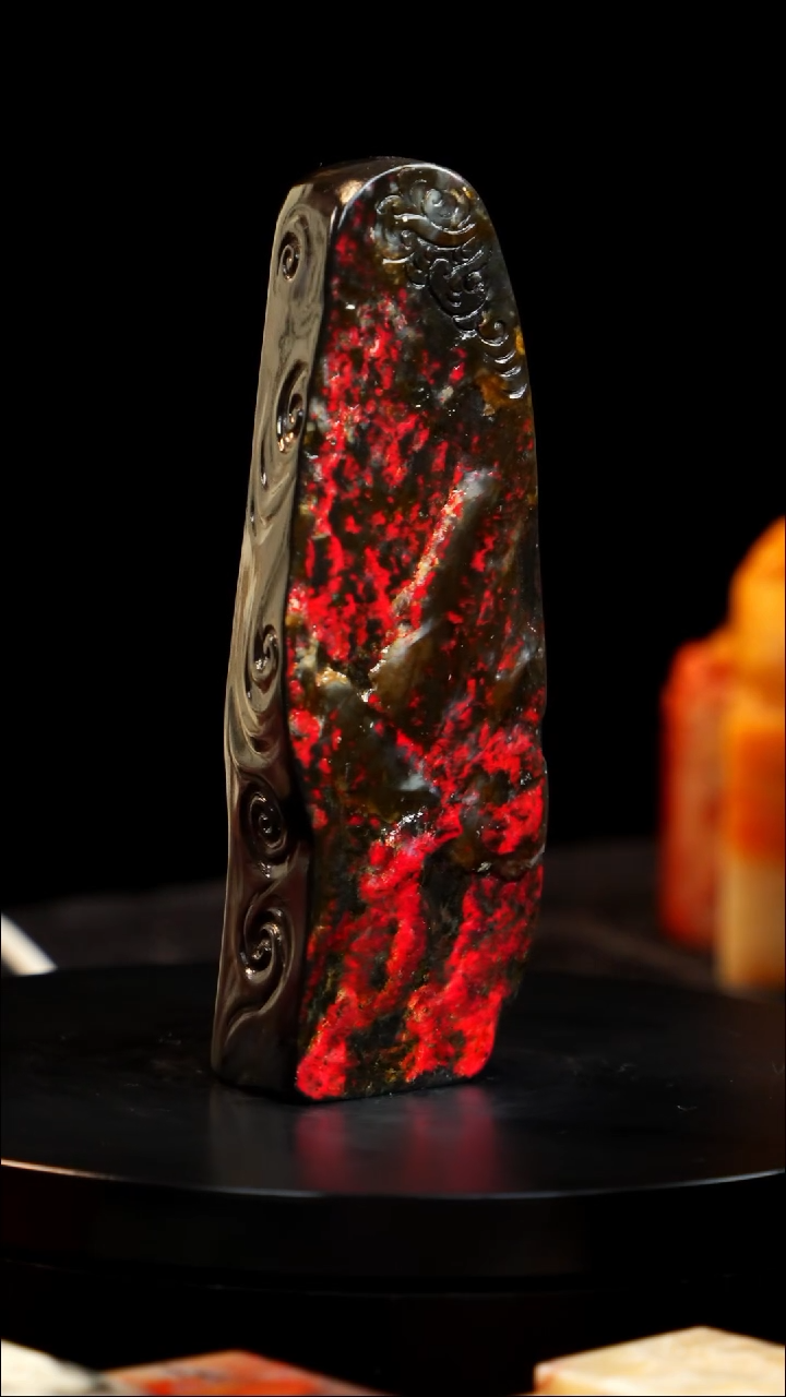 鸡血石水墨鸡血石稀少品种