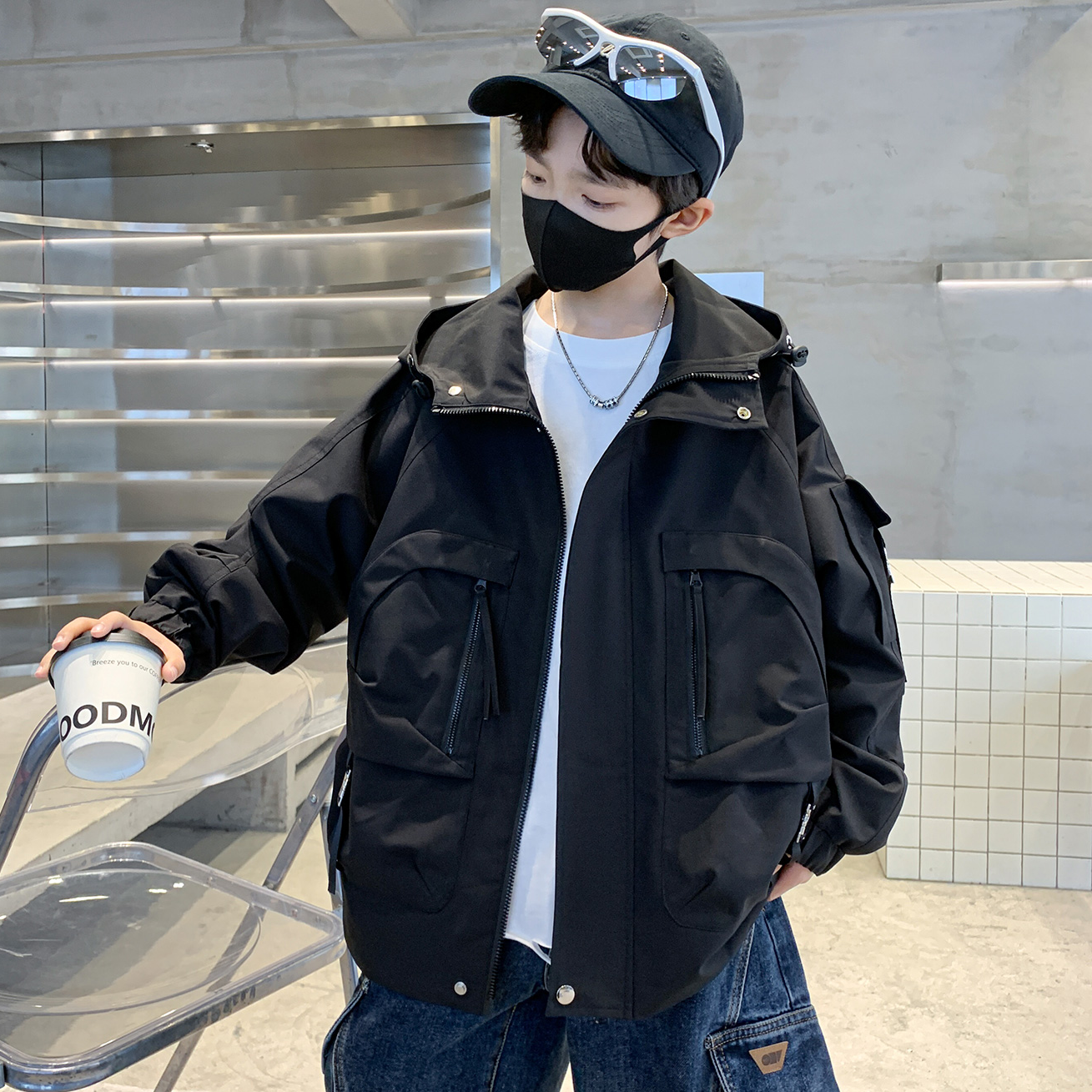 男童秋装新款工装外套2025帅气儿童春秋季中大童韩版男孩童装 710