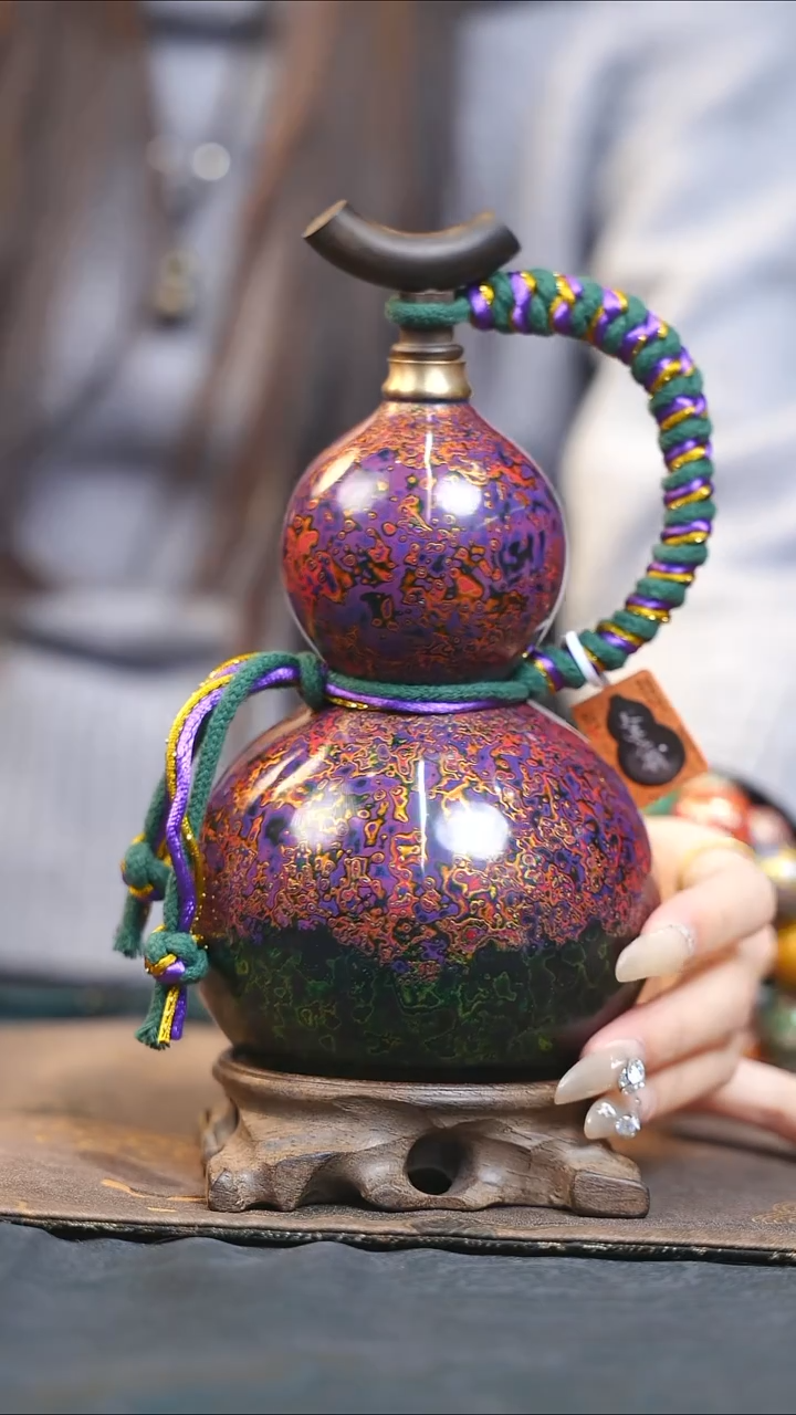 【闪购商品】XM117漆艺酒葫芦不包手串及旋转底座