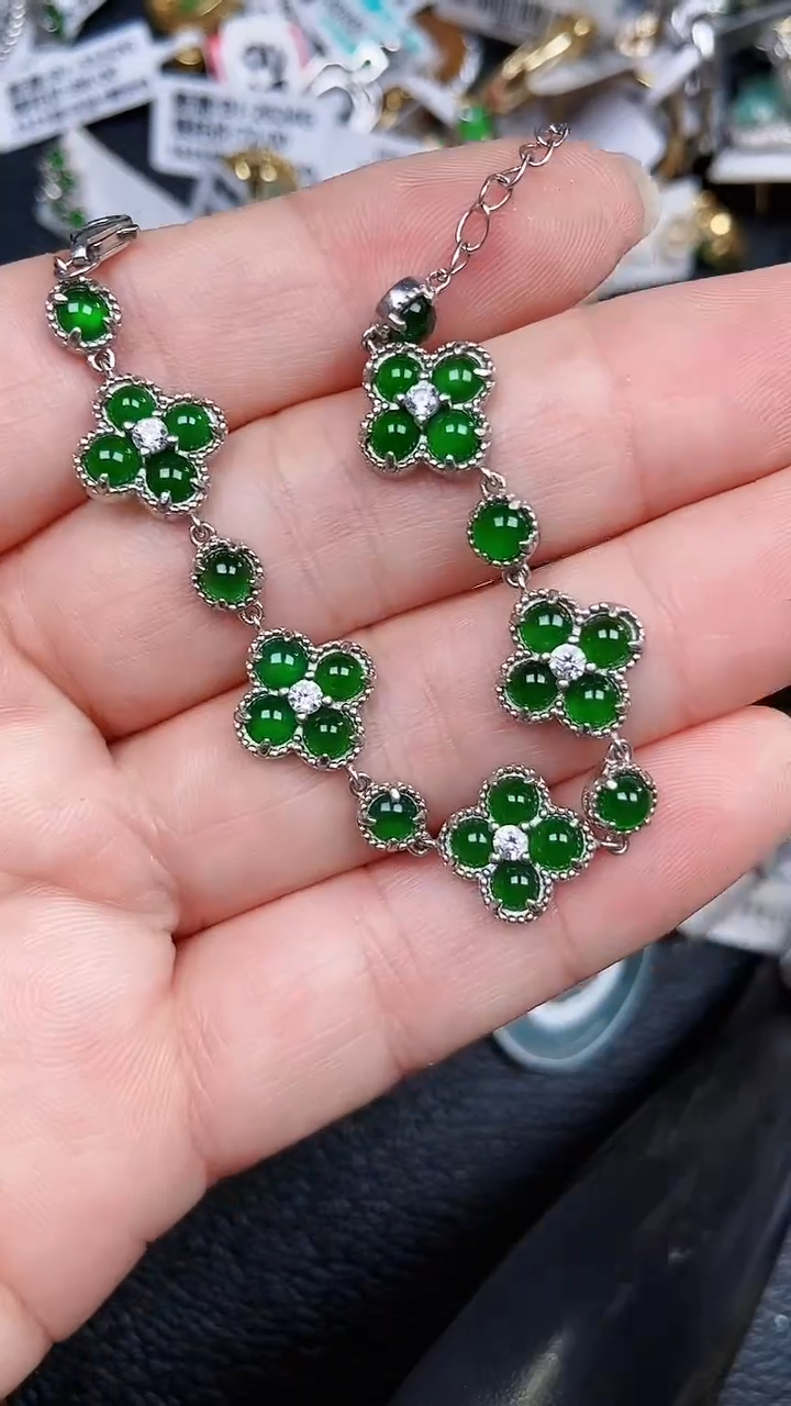 颈饰银S925镶嵌翡翠0069