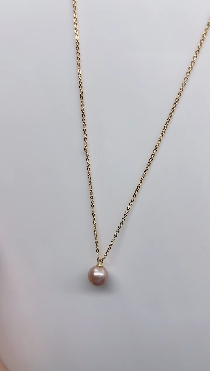 吊坠(赠链)未镶嵌淡水珍珠紫色正圆9-10mm