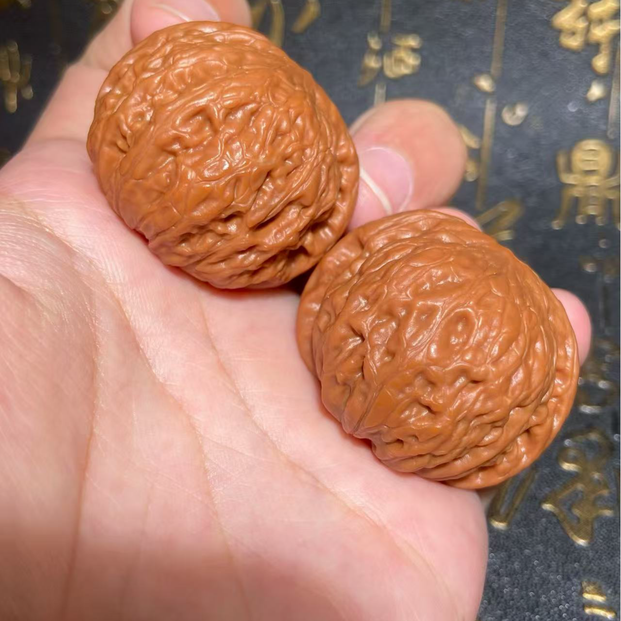 文玩核桃把件铁锤边35.5肚36高27.5
