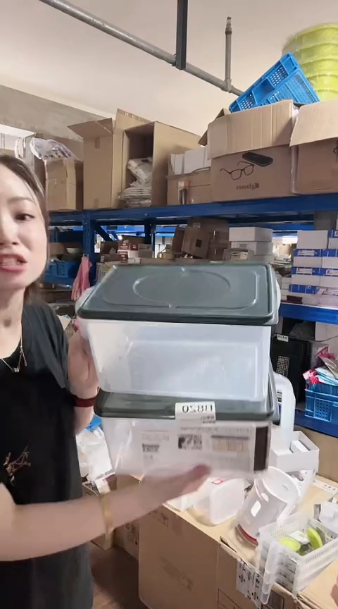 瓷片进口家用百货 6.3L带手柄保鲜盒一个 （黑色盖）