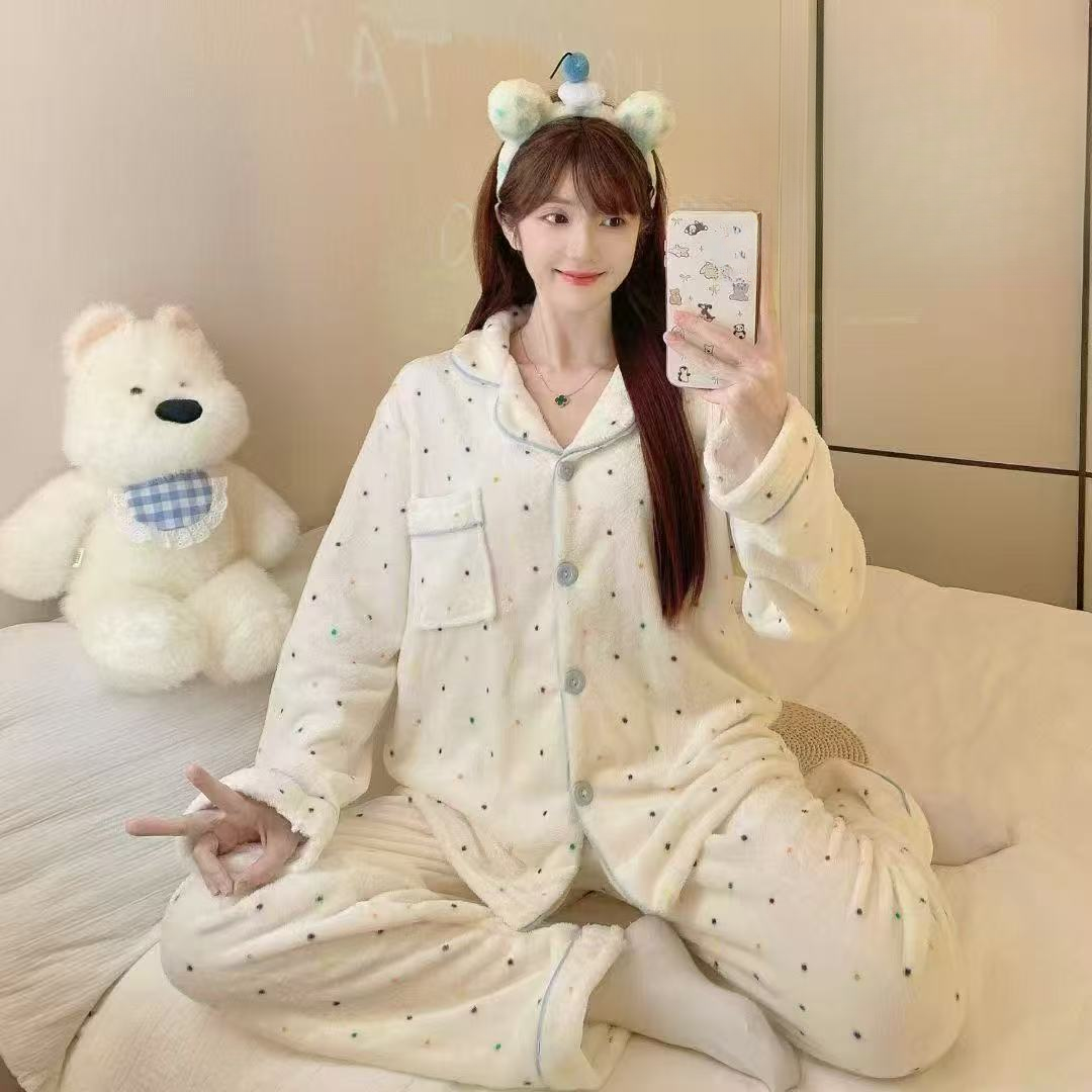 『雨美 Show』8829法兰绒睡衣套装
