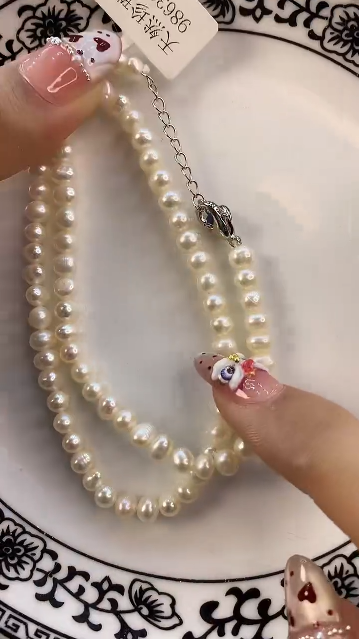 【闪购商品】淡水珍珠项链合金22