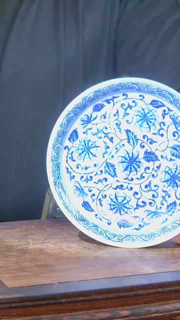 瓷央博文化交流瓷器青花碟