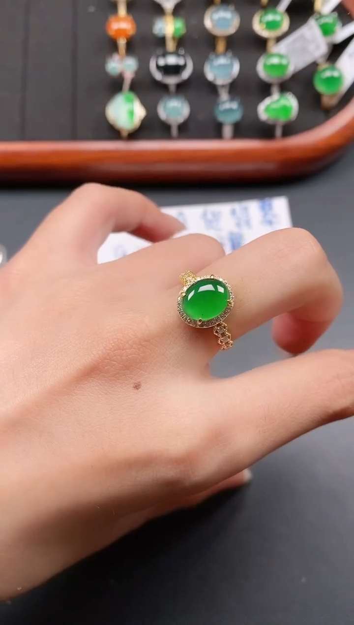 银S925镶嵌戒指翡翠1111