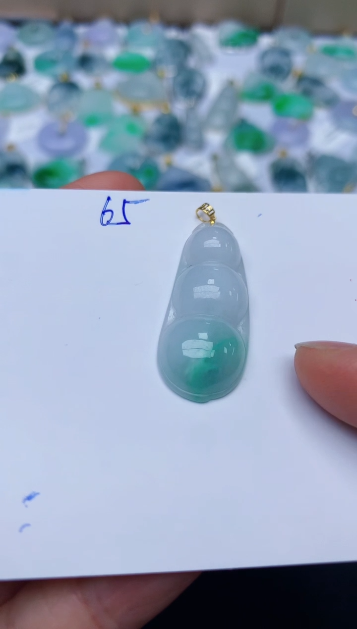【闪购商品】翡翠颈饰18K金镶嵌天然翡翠A货    
