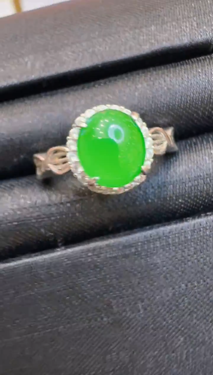 银S925镶嵌戒指翡翠多样性团购发一件
