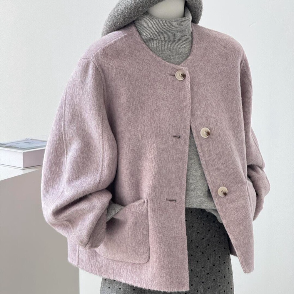 她之岛【星海未央】时尚通勤百搭手工羊毛外套