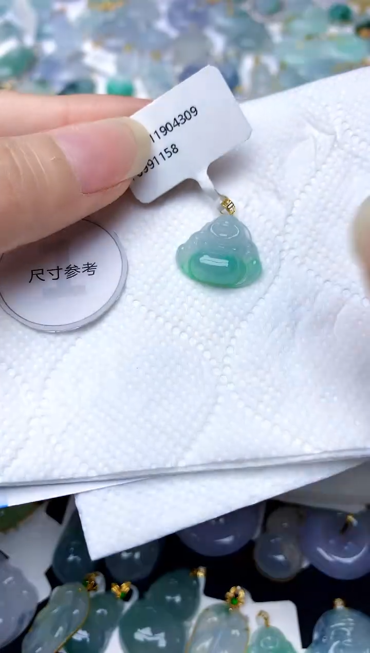 颈饰18K金镶嵌翡翠天然A货翡翠