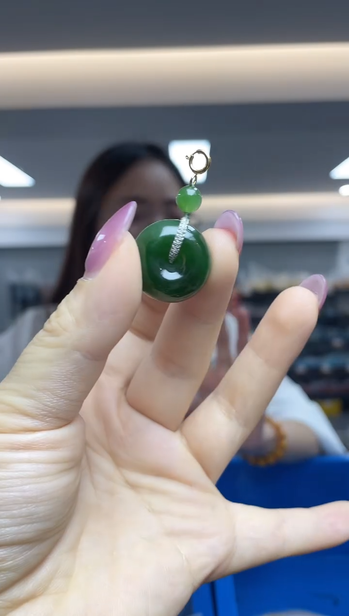 和田玉18K金镶嵌颈饰（多样性发一件）