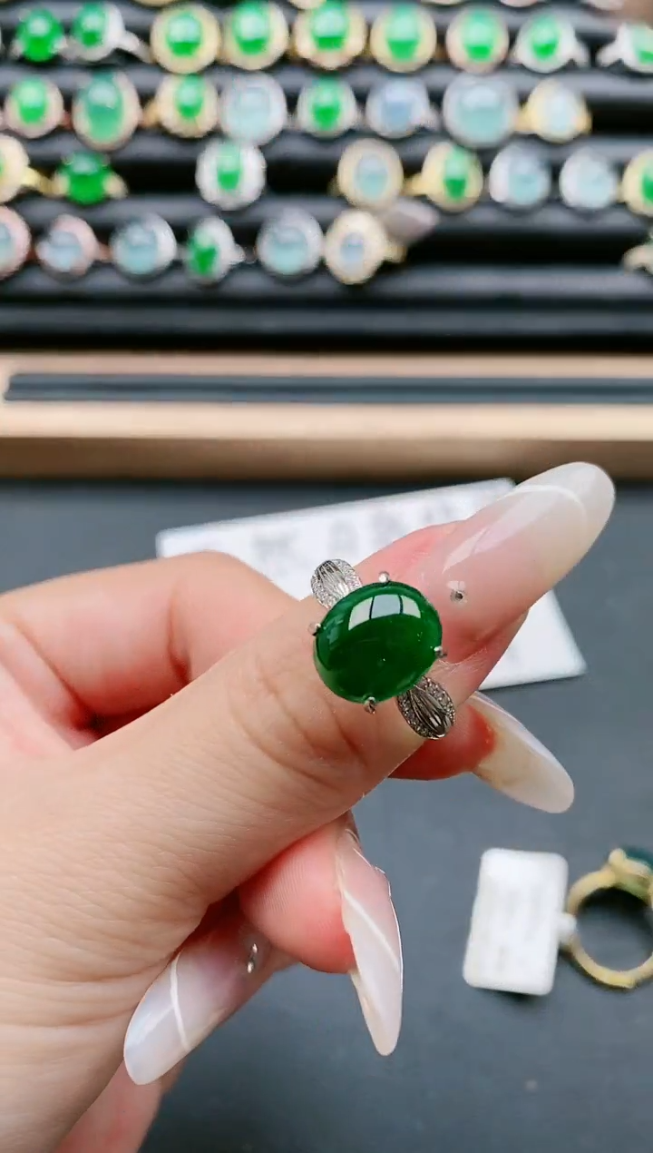 【闪购商品】翡翠戒指银S925镶嵌11111