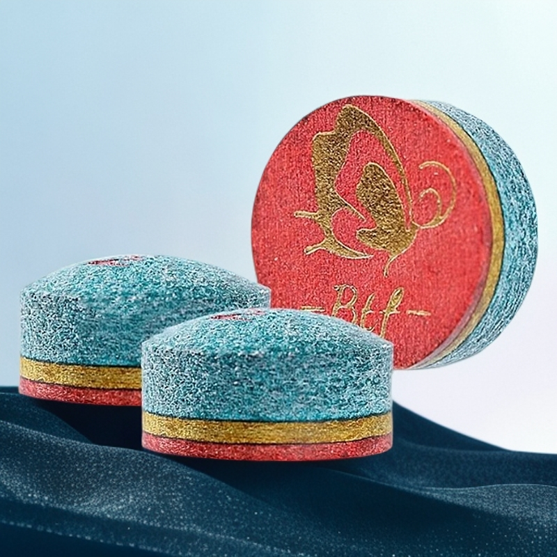 BTF蝴蝶皮头台球杆皮头高端小头杆台球斯诺克彩虹皮头用品直播