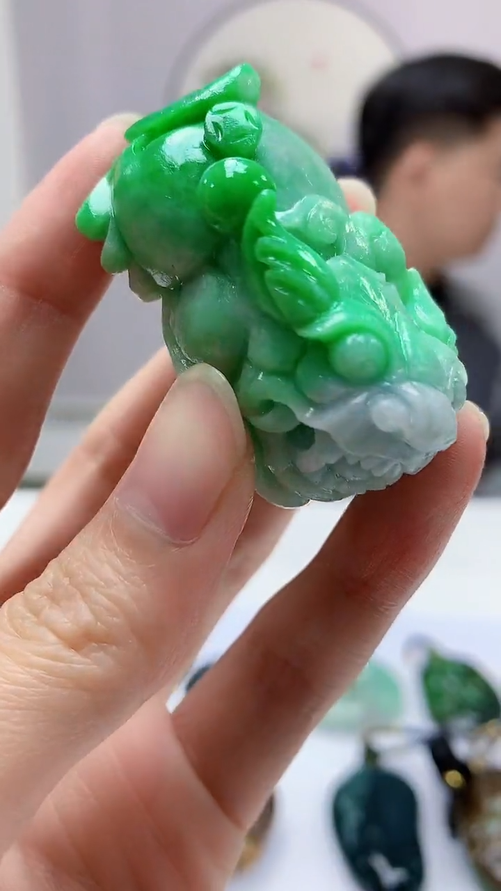 【闪购商品】定制翡翠未镶嵌4917zm-毛货挂件212貔貅