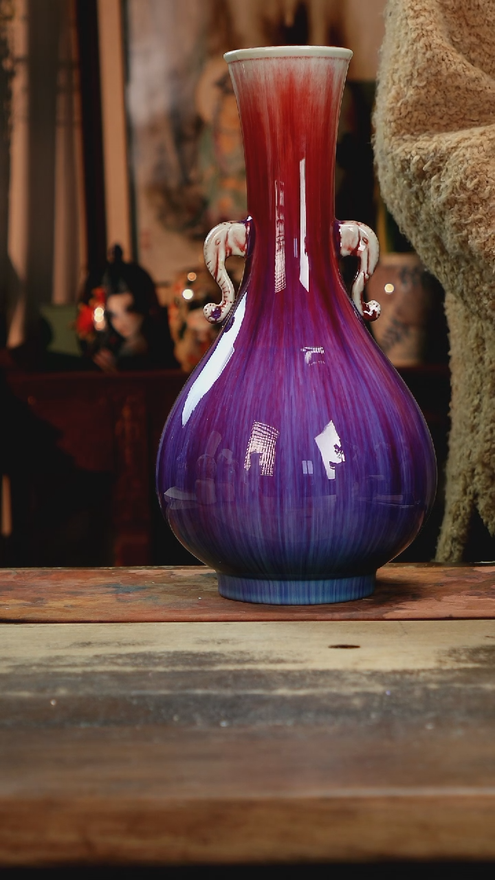 【闪购商品】瓷片景德镇纯手工釉下彩精品花瓶