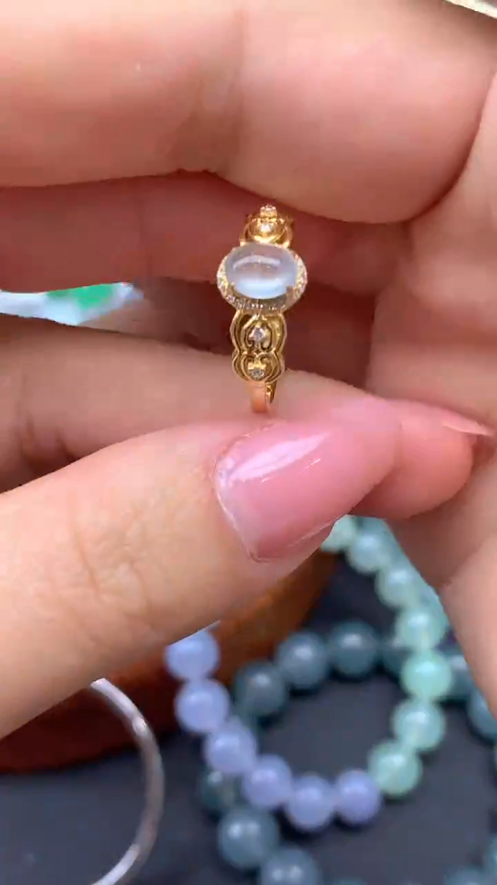 【闪购商品】翡翠戒指18K金镶嵌11-天然翡翠