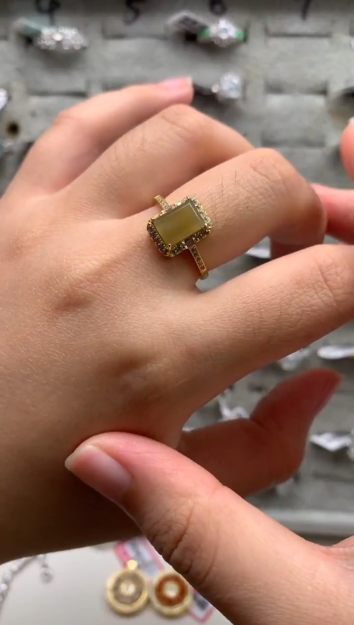 银S925镶嵌戒指翡翠9