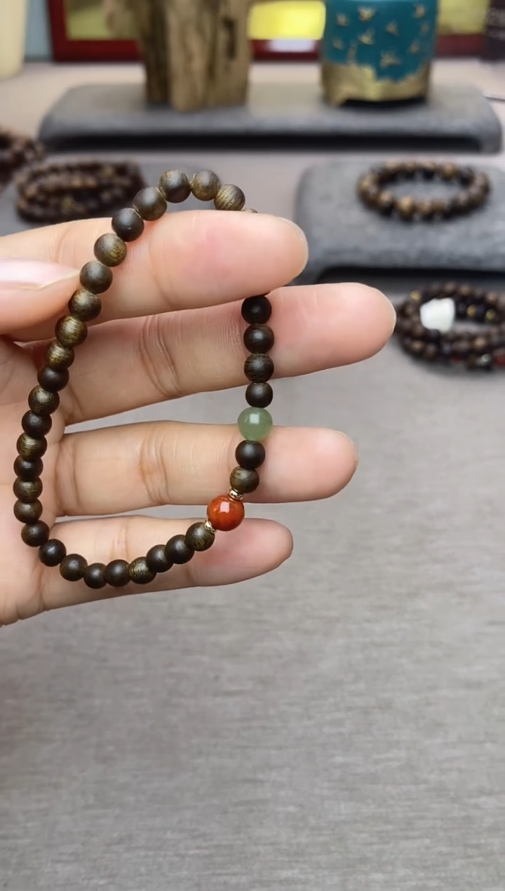 【闪购商品】沉香手串芽庄白棋楠04单圈＋配饰