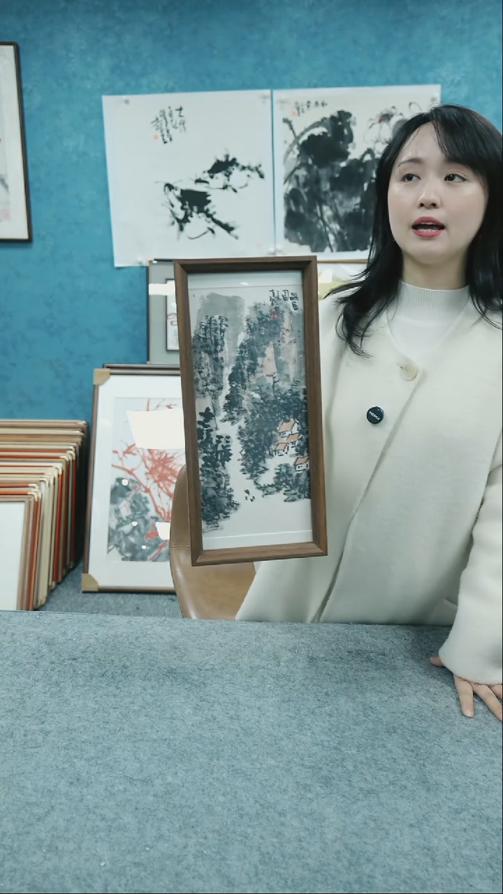 【闪购商品】国画17*37本土老师木质摆台 