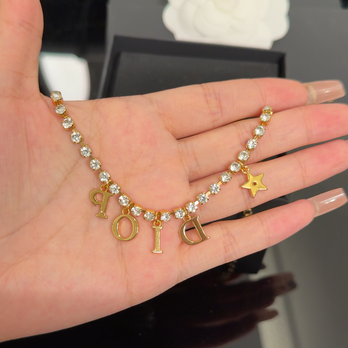 【V金版本】原厂重工版 流苏字母项链1638