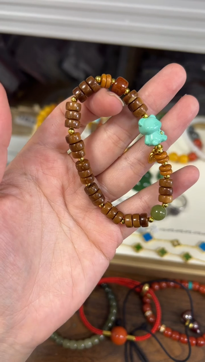 吊坠库克未镶嵌库克药片珠小熊设计款手链[2754]