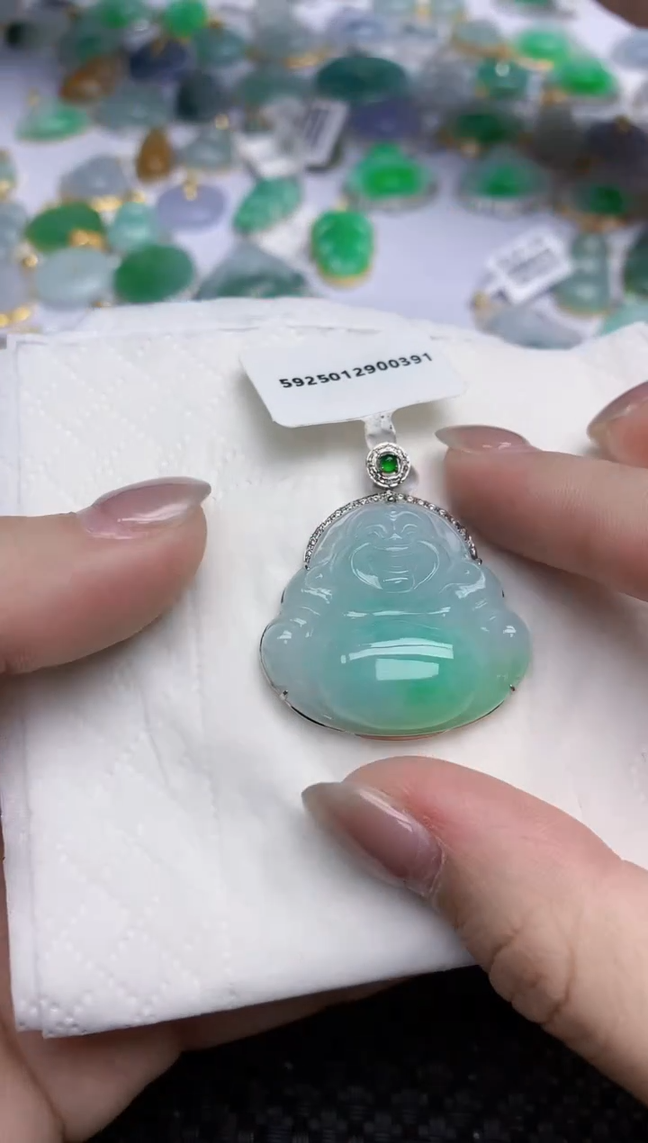 【闪购商品】翡翠颈饰18K金镶嵌天然翡翠A货