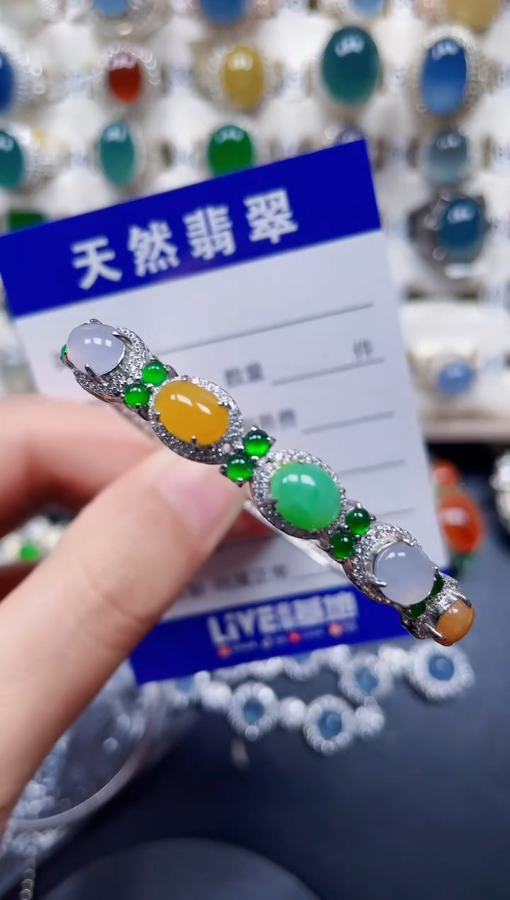 银S925镶嵌手镯翡翠263