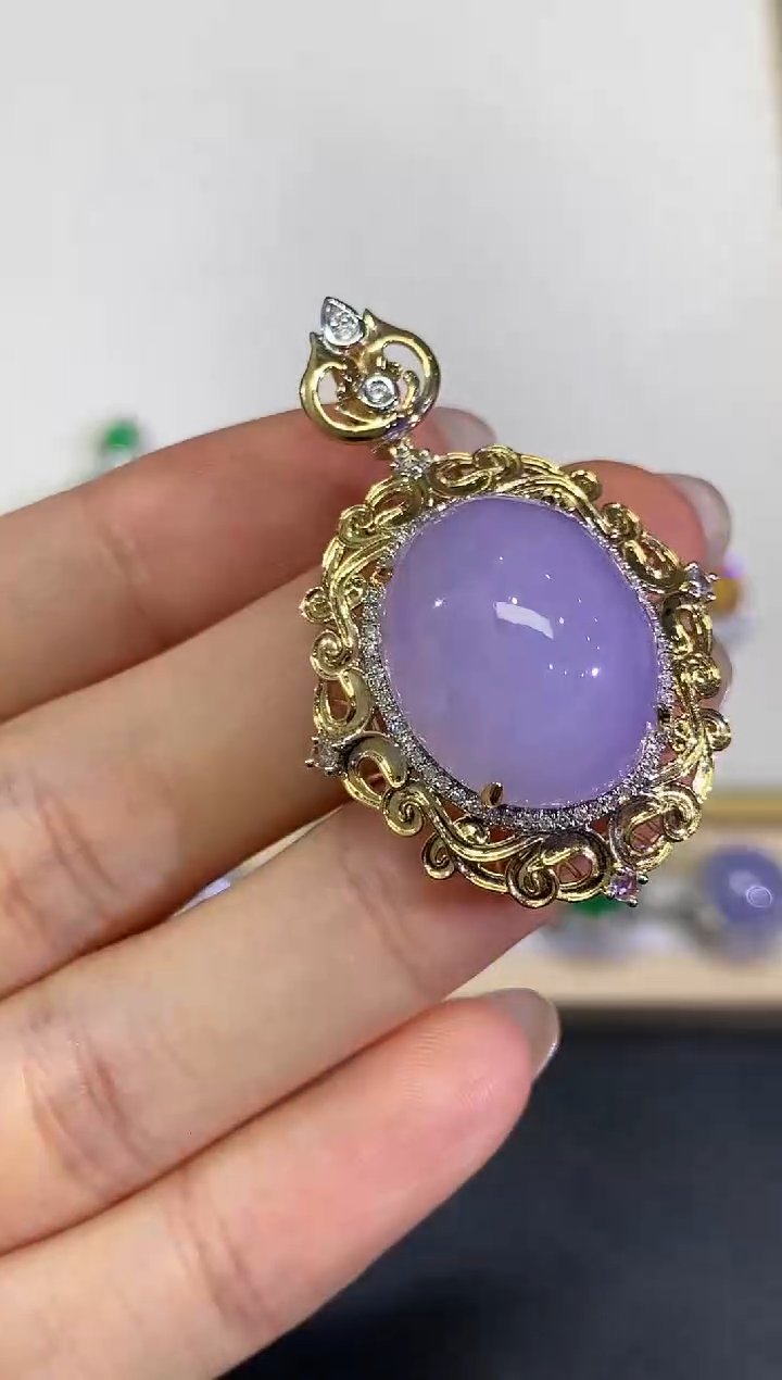 【闪购商品】翡翠颈饰18K金镶嵌团购1