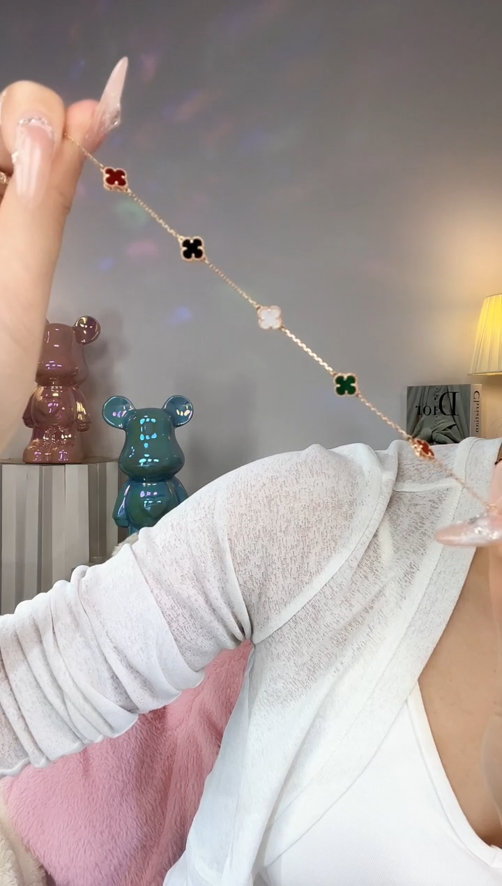 【闪购商品】玛瑙/玉髓手链18K金镶嵌彩色手链