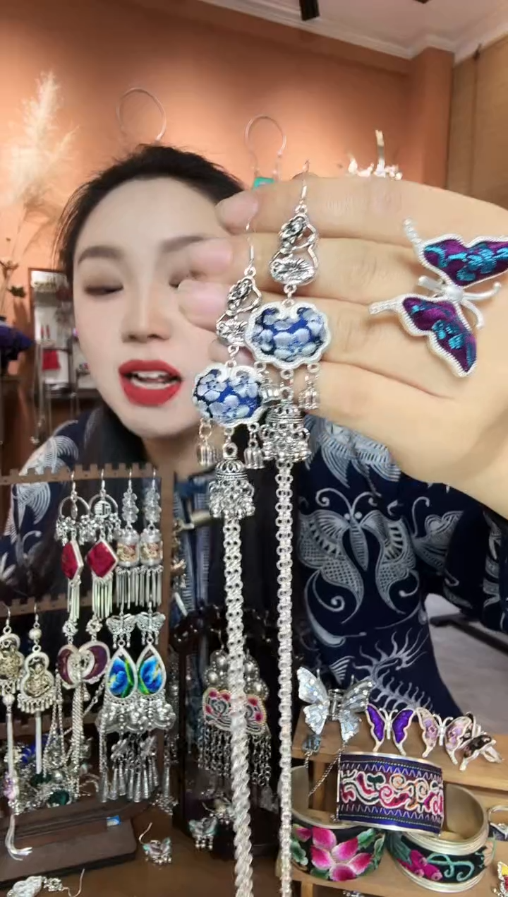 刺绣纯手工民族风耳环