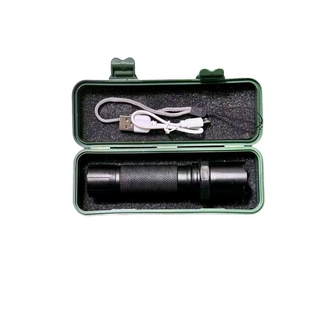 USB伸缩变焦手电+绿盒