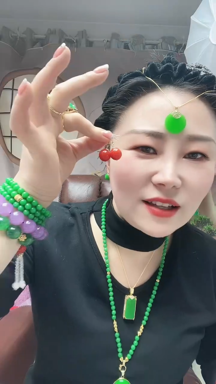 【闪购商品】翡翠耳饰14K金镶嵌C95号