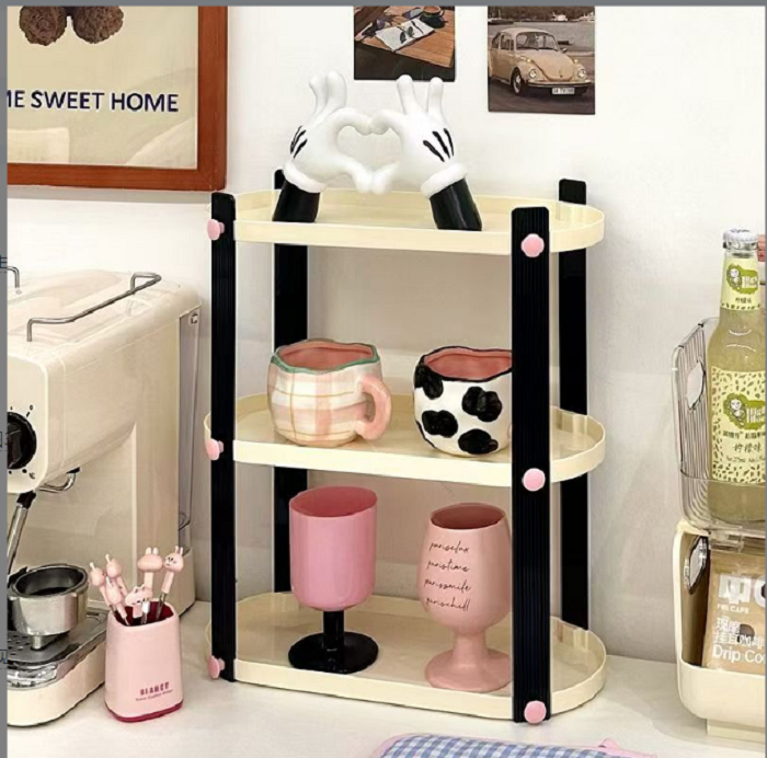三层轻奢置物架防尘杯子收纳置物架茶杯马克杯收纳架杯架水杯架