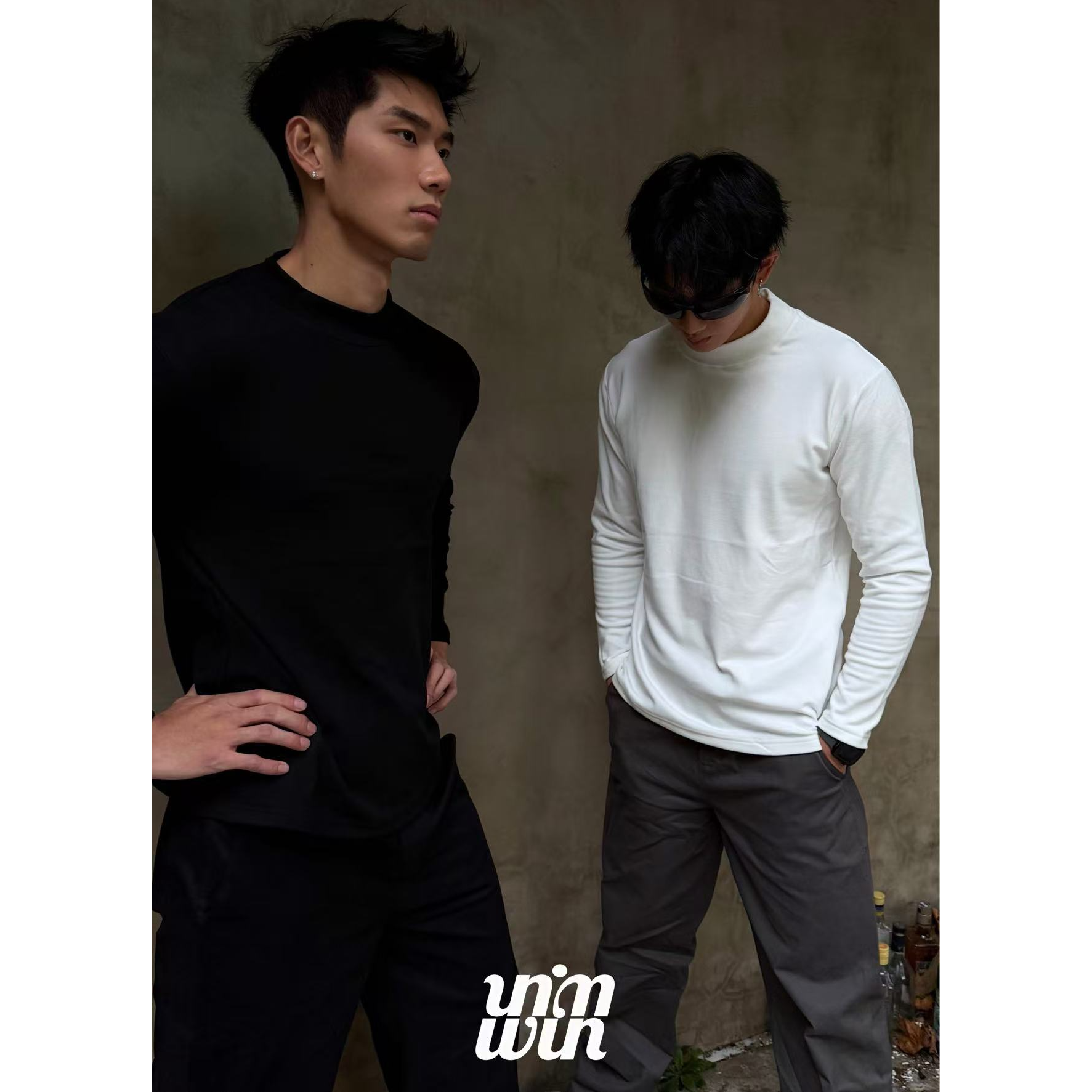 WINWIN美式德绒休闲长袖秋冬修身净版保暖男女款打底衫