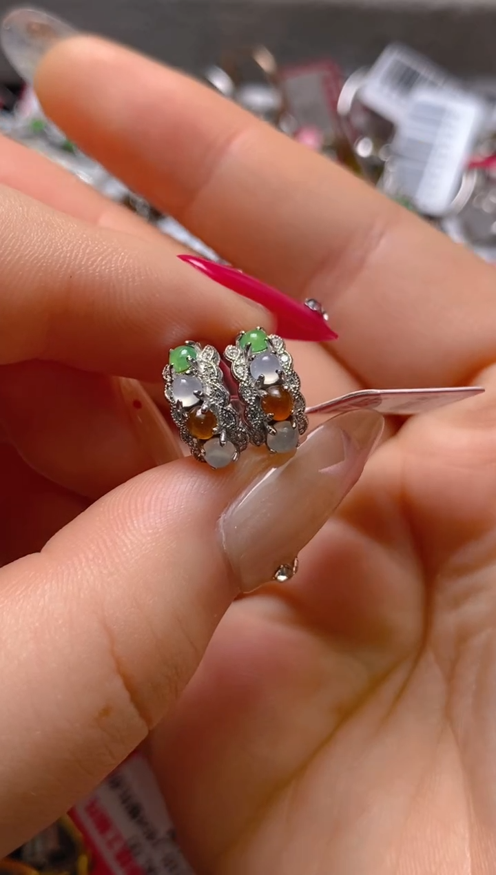 银S925镶嵌戒指翡翠百内无证书