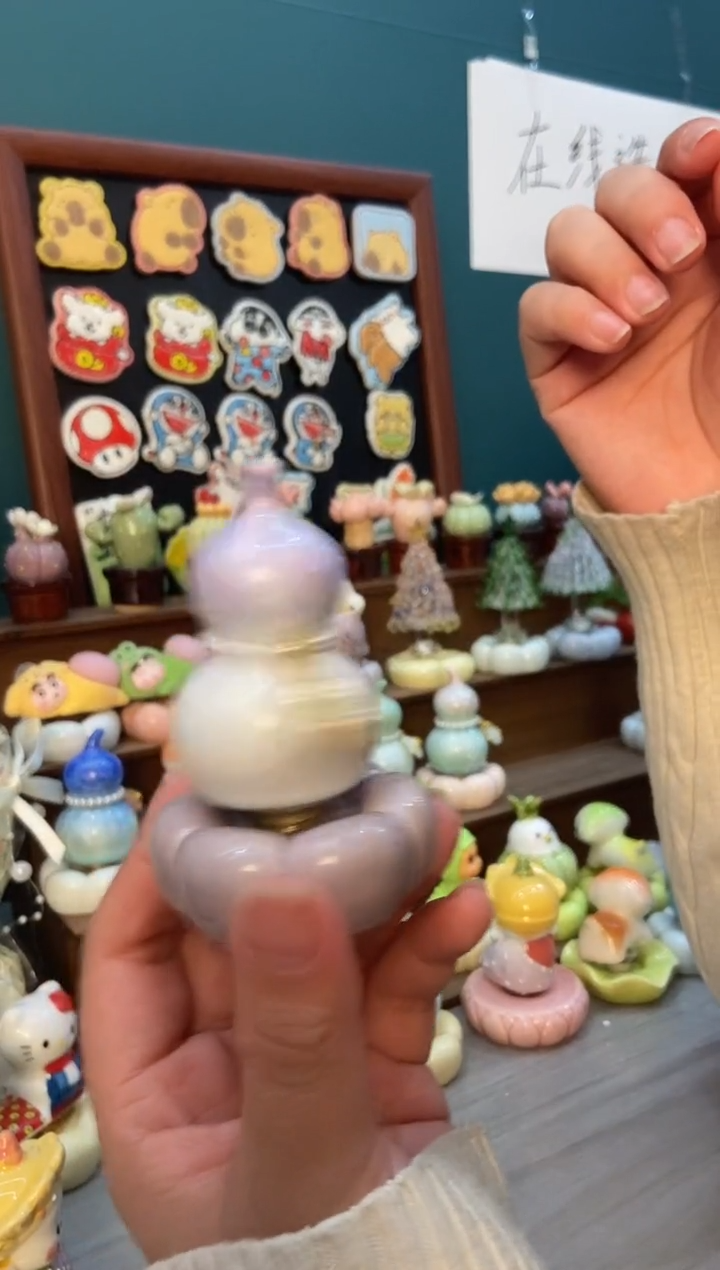 摆件陶紫色葫芦景德镇陶瓷摆件1个装