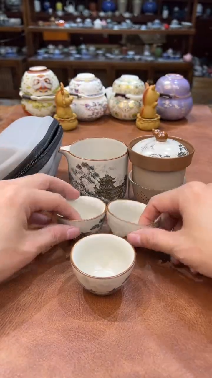 真的很便宜会开片的旅行茶具