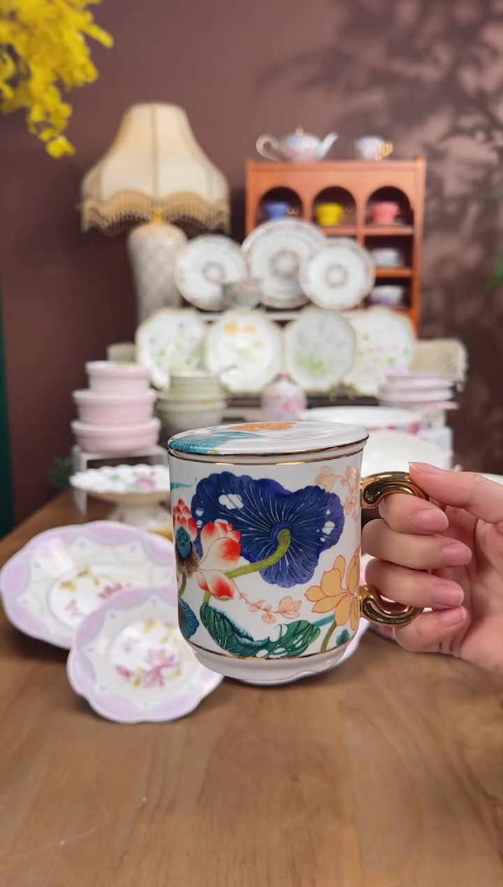 【闪购商品】瓦当荷塘月色马克杯1套