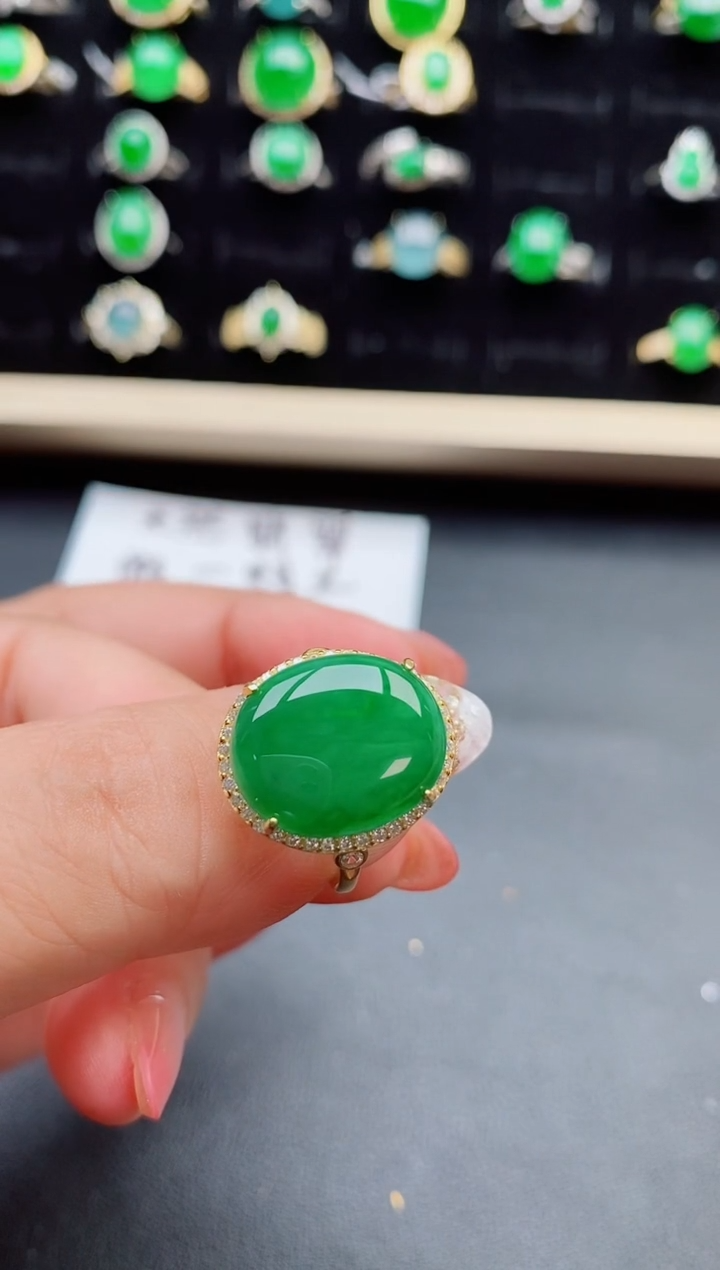 【闪购商品】翡翠戒指银S925镶嵌508500