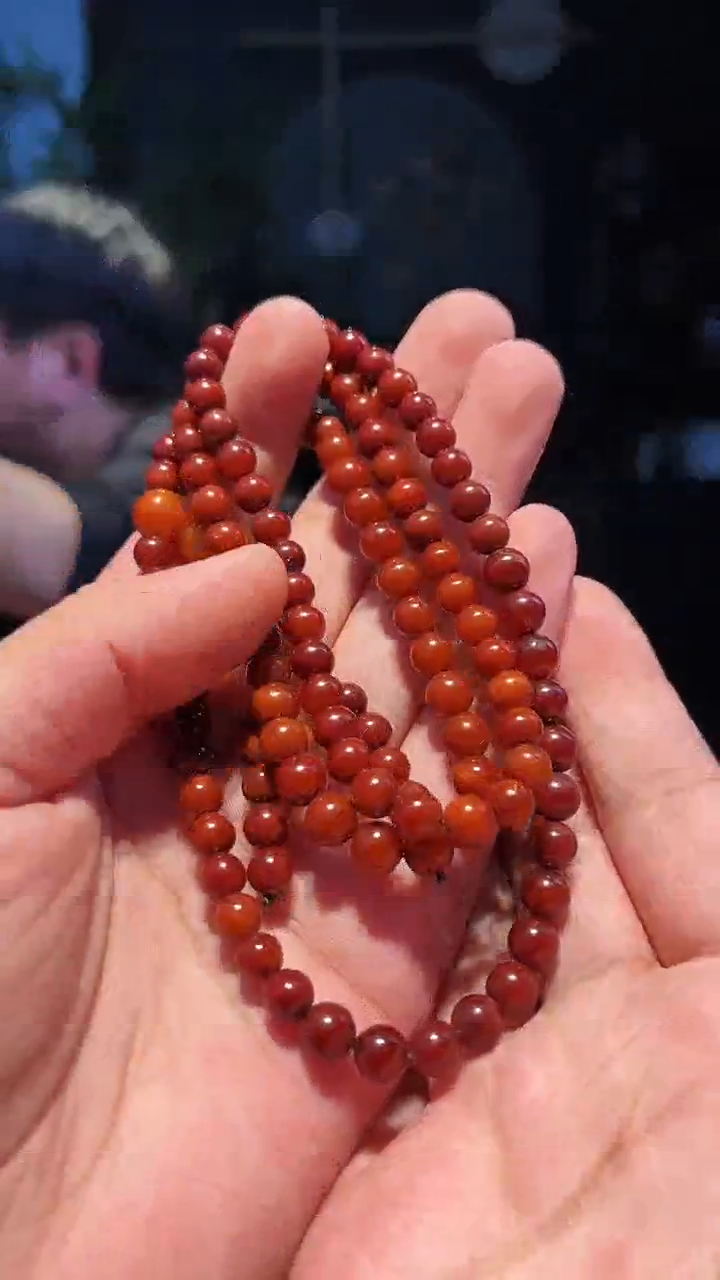 【闪购商品】蜜蜡手串未镶嵌7+紫红108