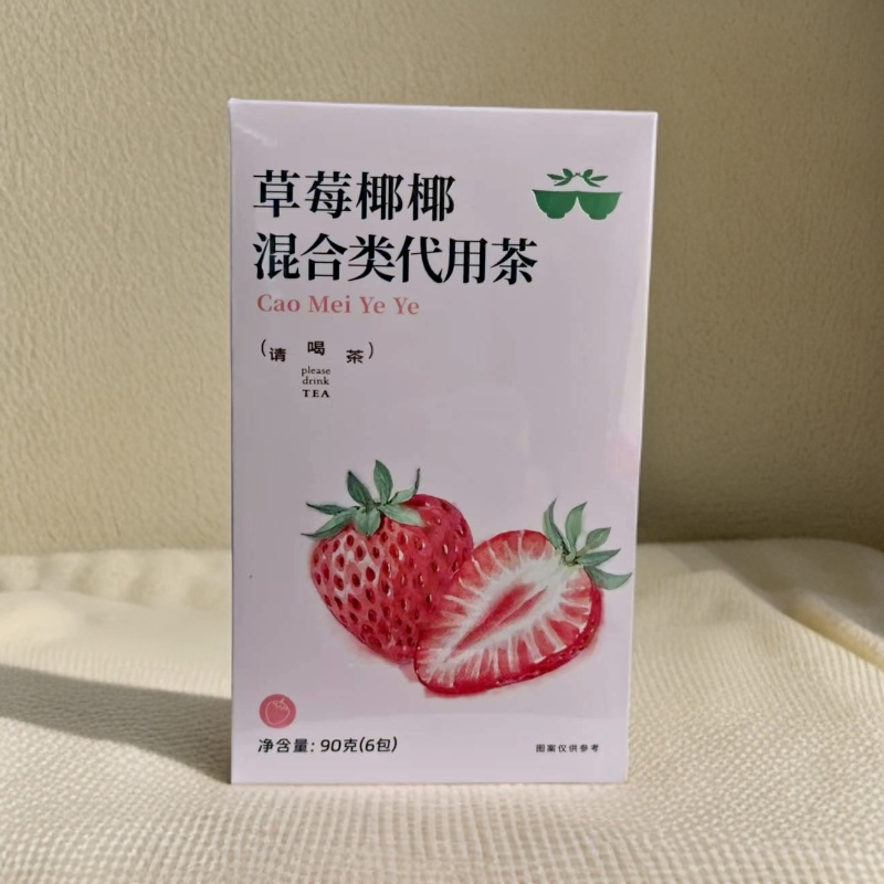 胖东来代购草莓椰椰混合类代用茶90g（6包）