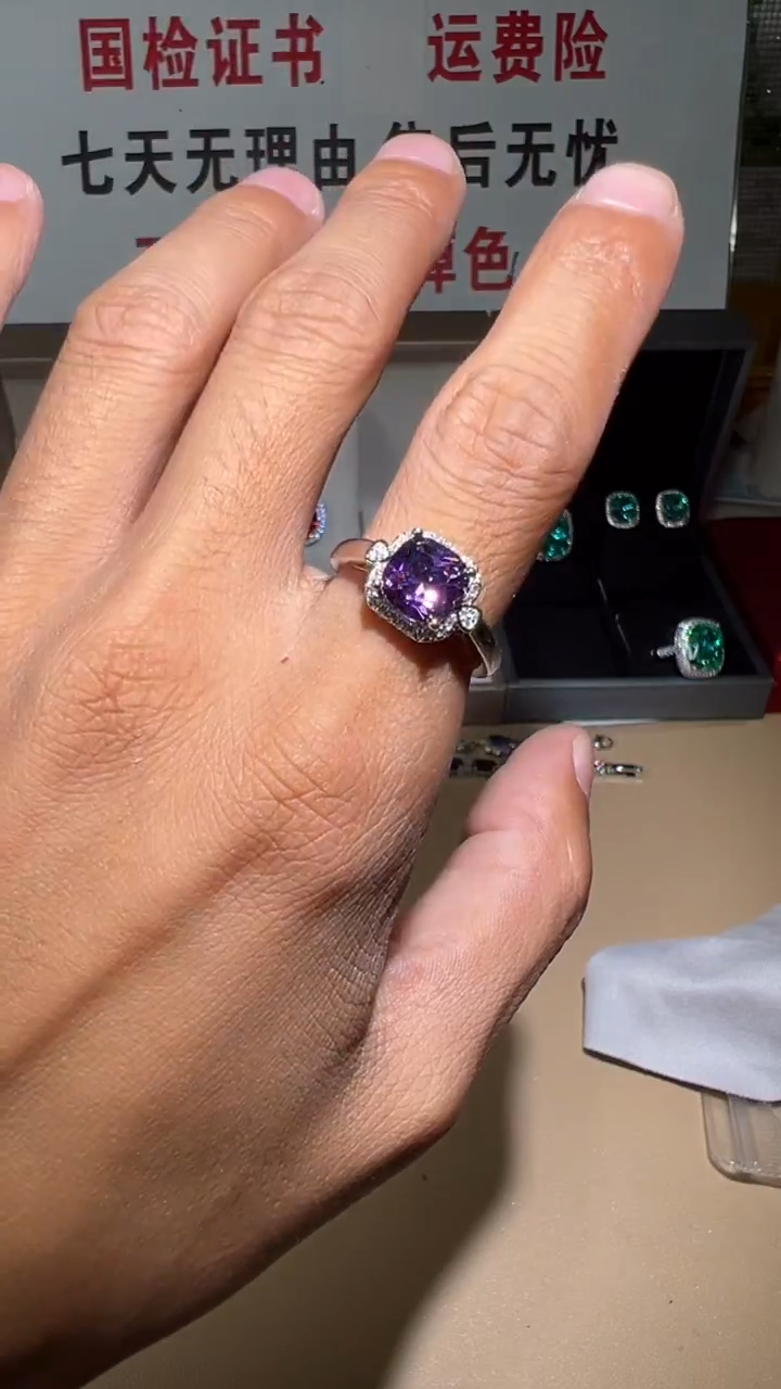 戒指蓝宝石铂Pt950镶嵌ZI SE 