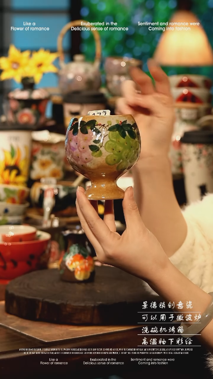 陶瓷景德镇高温釉下彩手工手绘款式@A0177@