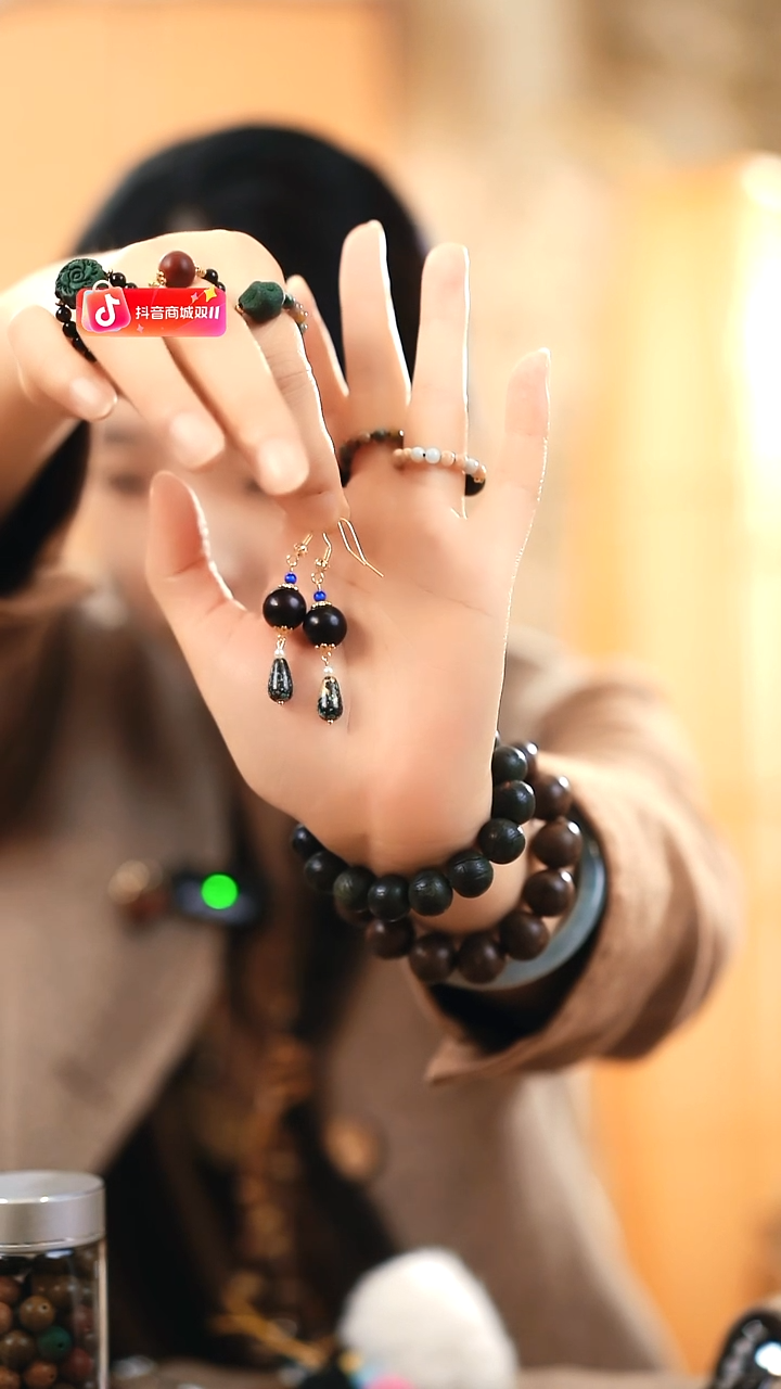 泥塑原创设计款耳钉