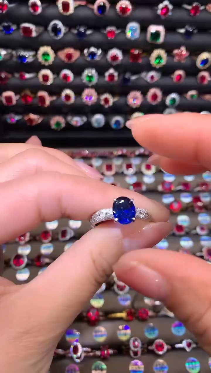 【闪购商品】蓝宝石戒指银S925镶嵌810