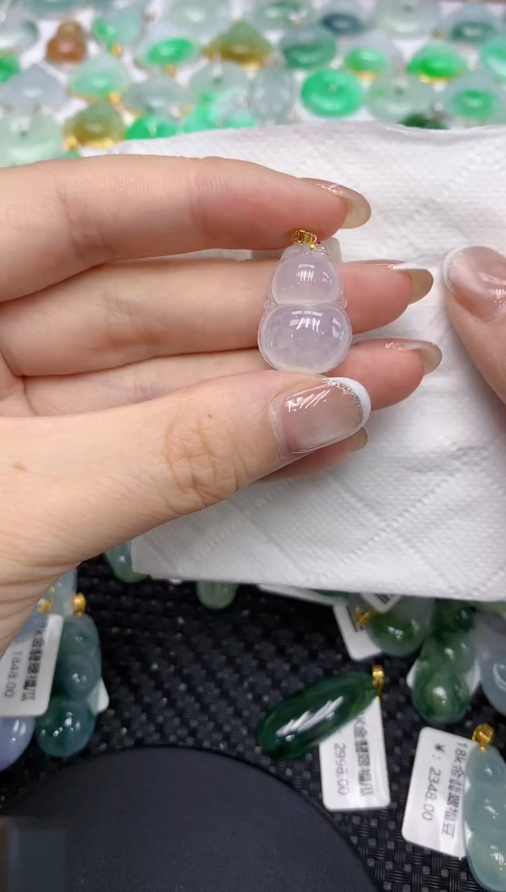 颈饰18K金镶嵌翡翠11111111